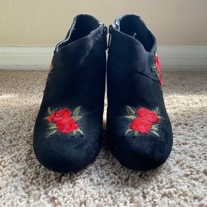 Impo Embroidered Suede Booties